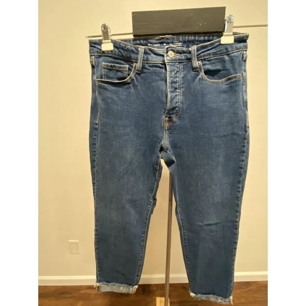 OLD NAVY WOMENS Size 12 O.G. STRAIGHT 32X25”High-Rise Jeans - Picture 12 of 16